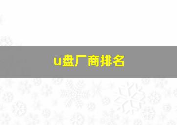 u盘厂商排名