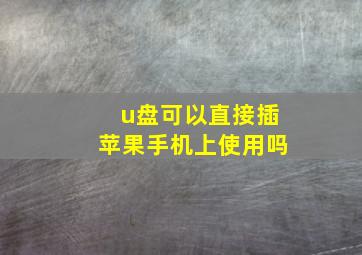 u盘可以直接插苹果手机上使用吗