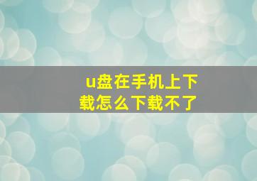 u盘在手机上下载怎么下载不了