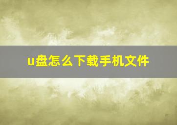 u盘怎么下载手机文件