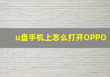 u盘手机上怎么打开OPPO