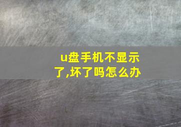 u盘手机不显示了,坏了吗怎么办