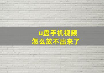 u盘手机视频怎么放不出来了