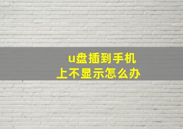 u盘插到手机上不显示怎么办