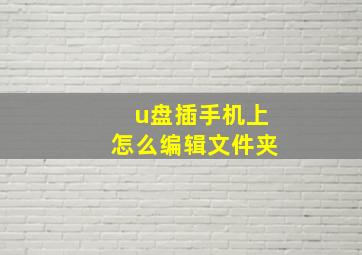 u盘插手机上怎么编辑文件夹