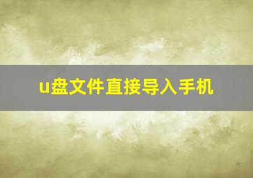 u盘文件直接导入手机