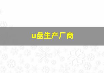 u盘生产厂商