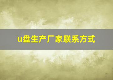 u盘生产厂家联系方式