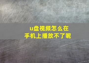 u盘视频怎么在手机上播放不了呢