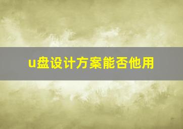 u盘设计方案能否他用