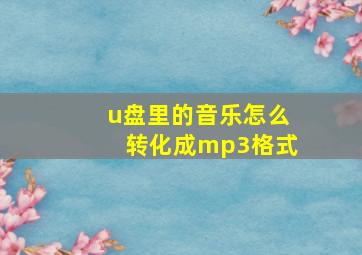 u盘里的音乐怎么转化成mp3格式