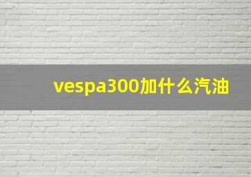 vespa300加什么汽油