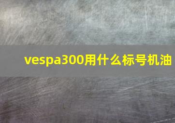 vespa300用什么标号机油