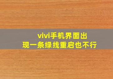 vivi手机界面出现一条绿线重启也不行