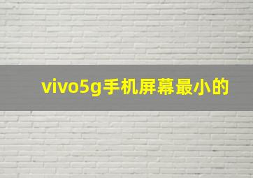 vivo5g手机屏幕最小的