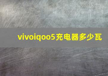 vivoiqoo5充电器多少瓦