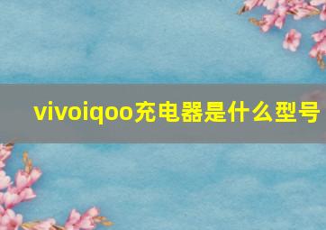 vivoiqoo充电器是什么型号