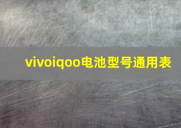 vivoiqoo电池型号通用表