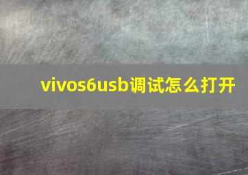 vivos6usb调试怎么打开