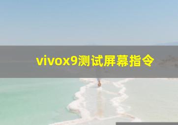 vivox9测试屏幕指令