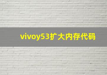 vivoy53扩大内存代码