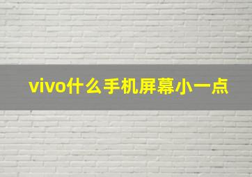 vivo什么手机屏幕小一点