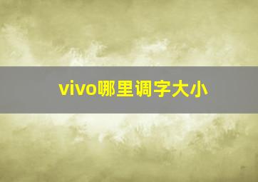 vivo哪里调字大小