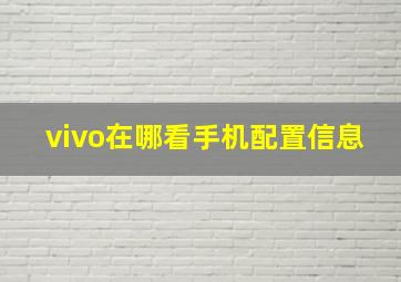 vivo在哪看手机配置信息