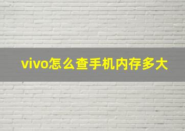 vivo怎么查手机内存多大