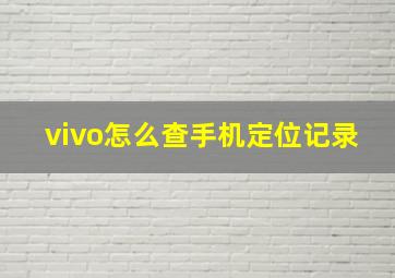 vivo怎么查手机定位记录