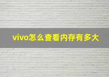 vivo怎么查看内存有多大