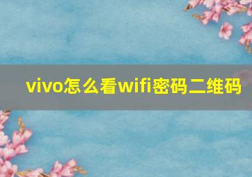 vivo怎么看wifi密码二维码