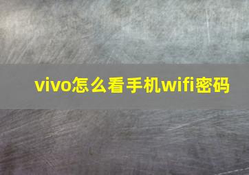 vivo怎么看手机wifi密码