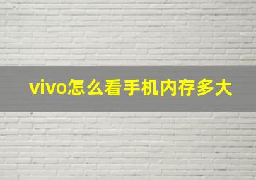 vivo怎么看手机内存多大