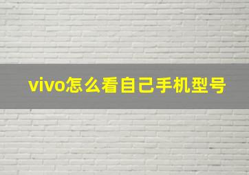 vivo怎么看自己手机型号