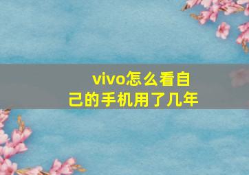 vivo怎么看自己的手机用了几年