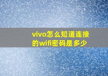 vivo怎么知道连接的wifi密码是多少