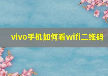 vivo手机如何看wifi二维码