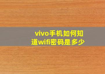 vivo手机如何知道wifi密码是多少