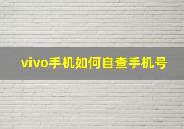 vivo手机如何自查手机号