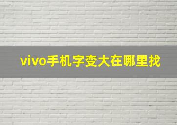 vivo手机字变大在哪里找