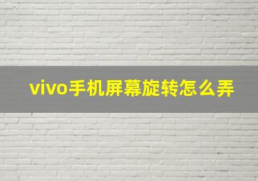 vivo手机屏幕旋转怎么弄