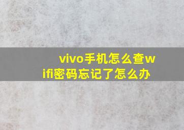 vivo手机怎么查wifi密码忘记了怎么办