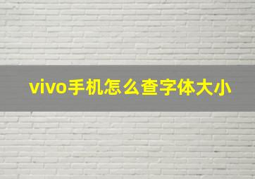 vivo手机怎么查字体大小