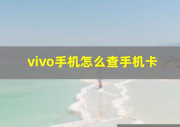 vivo手机怎么查手机卡