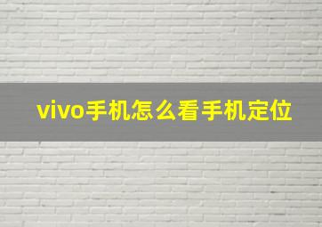 vivo手机怎么看手机定位