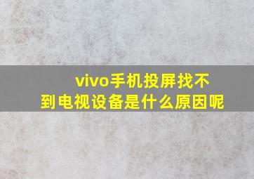 vivo手机投屏找不到电视设备是什么原因呢