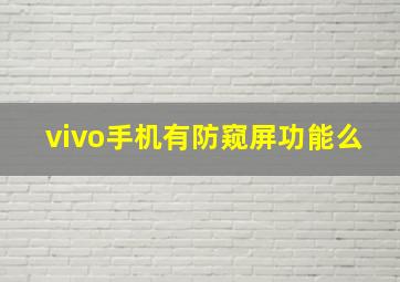 vivo手机有防窥屏功能么