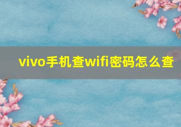 vivo手机查wifi密码怎么查