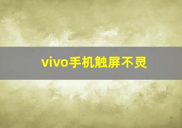 vivo手机触屏不灵